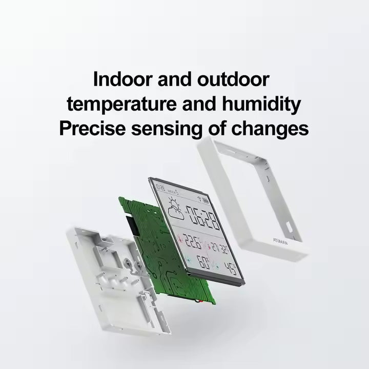 ATuMan TH3 Indoor Digital Thermometer | Temperature Humidity Meter| Clock for Home