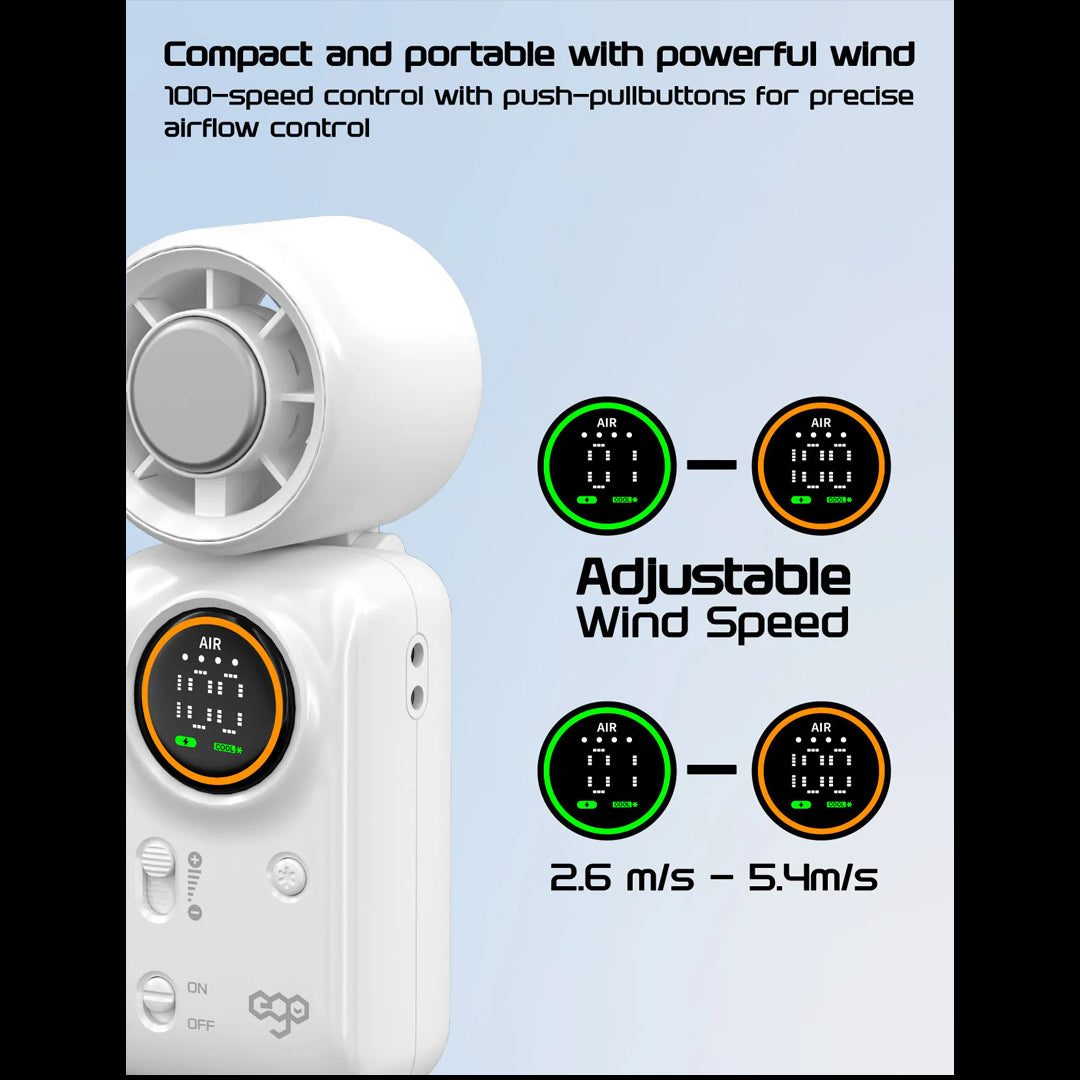 Mini Cooling Fan | Digital Display | Adjustable Angle