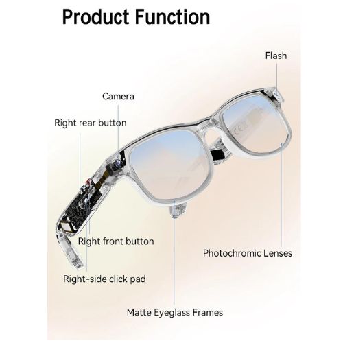 AI Smart Glasses | ChatGPT Support | Photos & Video capture | Music Playback | Calls