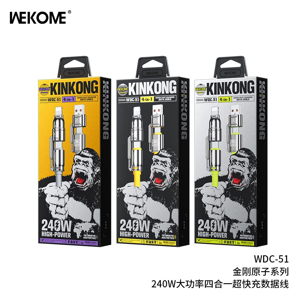 WEKOME WDC-51 Charging Cable | 4-in-1 interchangeable cable.