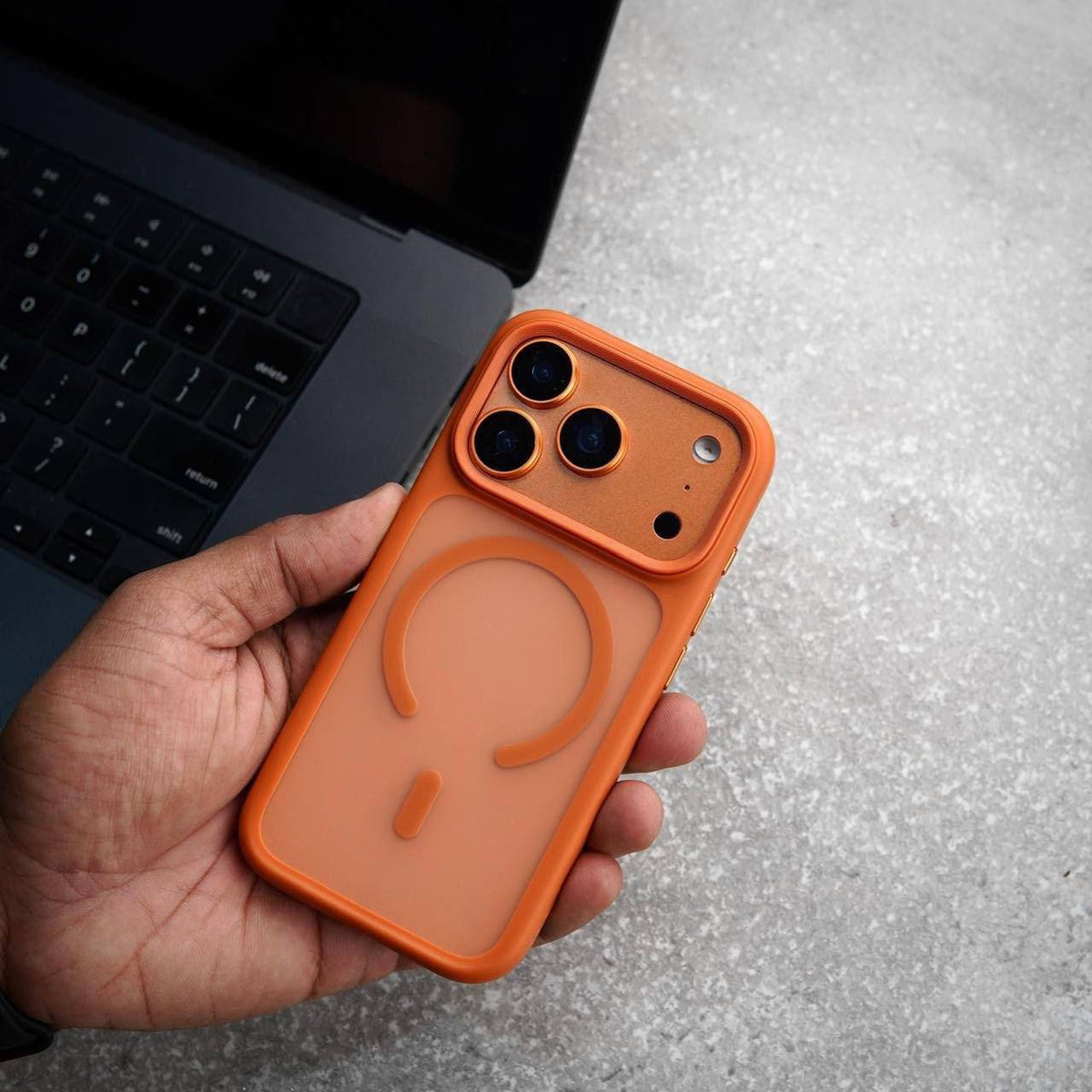 MagSafe Frosted Border Case |  Shockproof MagSafe Compatible Protective Cover
