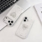 White Heart  Glitter Pearl Bow Phone case