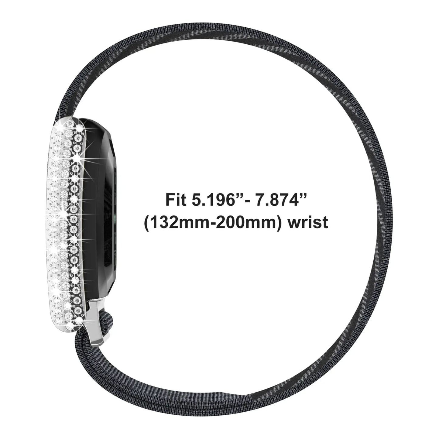 Elastic Nylon WOOP band with Rhinestone Buckle Compatible with Both 5.0MG & 5.0PEAK