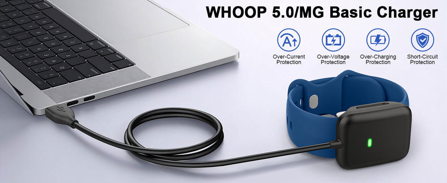 Whoop Charger Compatible with both 5.0peak and mg  Magnetic Charging Cable with USB Charger Dock | 1 Meter Fast Charging Replacement Cable for Whoop Fitness Tracker Band | Durable & Compact Charging Accessory