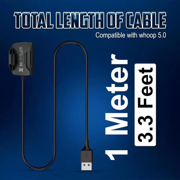 Whoop Charger Compatible with both 5.0peak and mg  Magnetic Charging Cable with USB Charger Dock | 1 Meter Fast Charging Replacement Cable for Whoop Fitness Tracker Band | Durable & Compact Charging Accessory