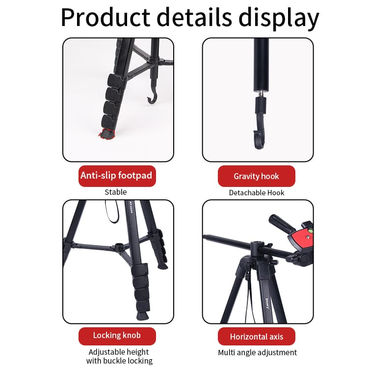 1.7M Horizontal Axis Tripod for Camera & mobile- MULTIFUNCTIONAL TRIPOD