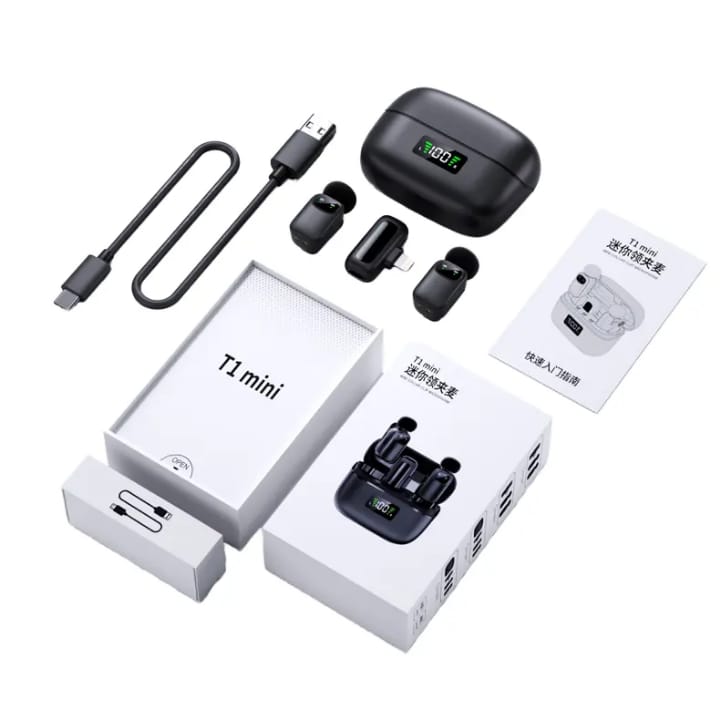 mini Wireless Lavalier Microphone for Android/PC/Tablets with Charging Case, Third-Level Noise Reduction, 30H Battery Life, Lapel Microphone Wireless for Video Recording vlogging, Interview