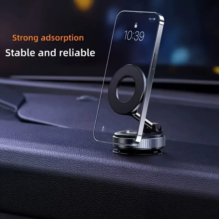 Magnetic Mobile Phone Holder, 360° Rotating Dashboard Mobile Mount, Universal Magnetic Mobile Holder with Metal Ring for iPhone, Android & All Smartphones