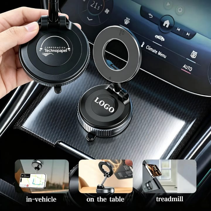 Magnetic Mobile Phone Holder, 360° Rotating Dashboard Mobile Mount, Universal Magnetic Mobile Holder with Metal Ring for iPhone, Android & All Smartphones