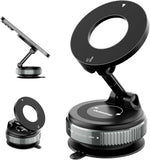 Magnetic Mobile Phone Holder, 360° Rotating Dashboard Mobile Mount, Universal Magnetic Mobile Holder with Metal Ring for iPhone, Android & All Smartphones