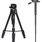 Tripod Stand 2264 Professional Aluminium Camera Tripods with 90 degree center columns, 360 Degree Ball Head