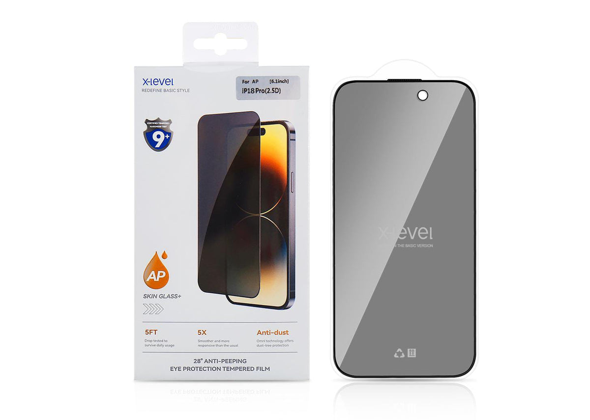 Xlevel Privacy Glass Screen Protector- Full cover Tempered Compatible with iPhone