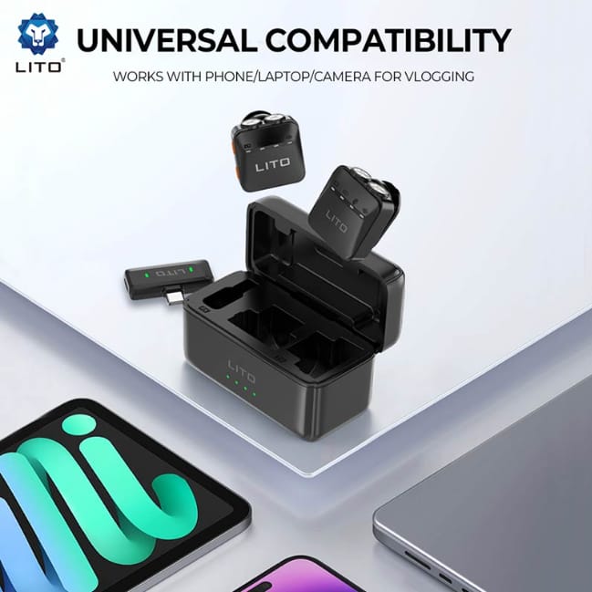 LITO Wireless Lavalier Microphone with AI noise reduction and Crystal clear Sound LM04