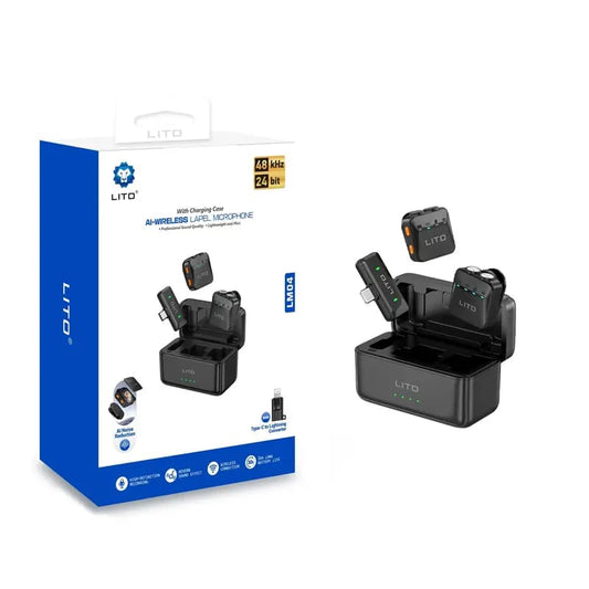 LITO Wireless Lavalier Microphone with AI noise reduction and Crystal clear Sound LM04