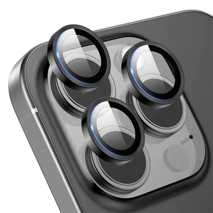 Tempered glass Camera lens Metal ring Protector for iPhone and Samsung, Anti - Scratch, Easy to Install