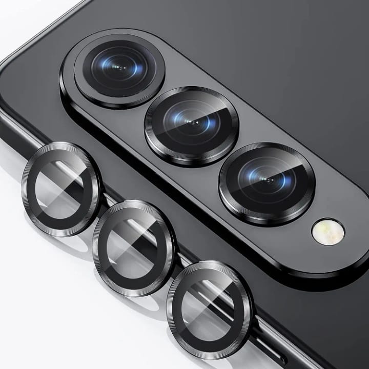 Tempered glass Camera lens Metal ring Protector for iPhone and Samsung, Anti - Scratch, Easy to Install