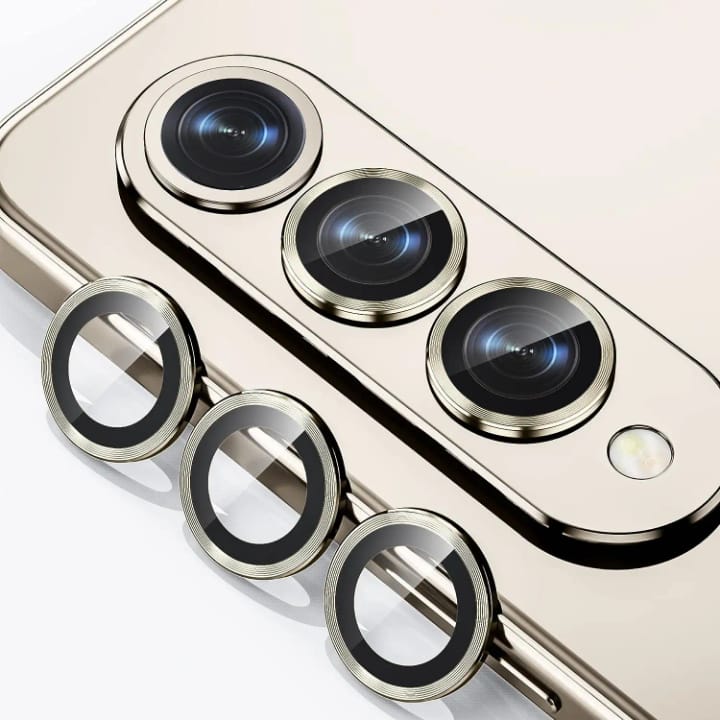 Tempered glass Camera lens Metal ring Protector for iPhone and Samsung, Anti - Scratch, Easy to Install