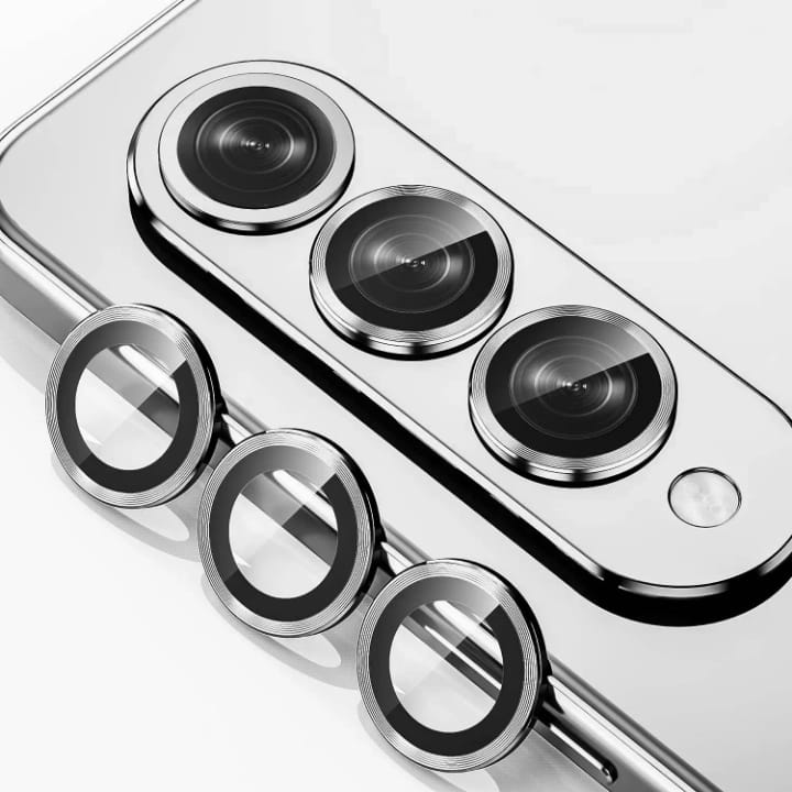 Tempered glass Camera lens Metal ring Protector for iPhone and Samsung, Anti - Scratch, Easy to Install