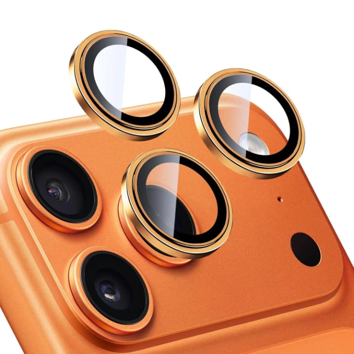 Tempered glass Camera lens Metal ring Protector for iPhone and Samsung, Anti - Scratch, Easy to Install