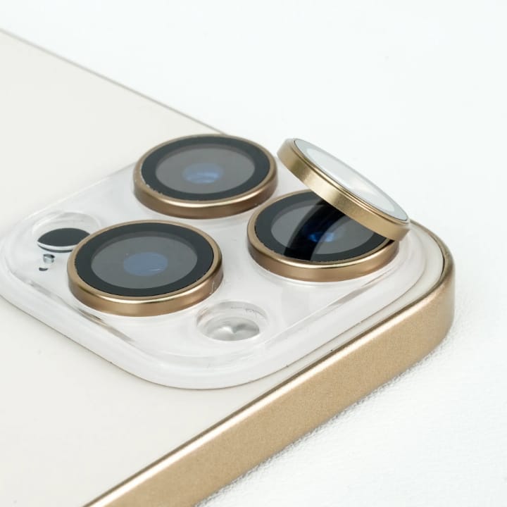 Tempered glass Camera lens Metal ring Protector for iPhone and Samsung, Anti - Scratch, Easy to Install