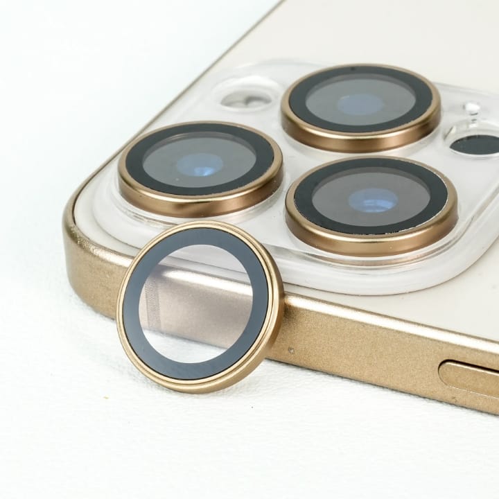 Tempered glass Camera lens Metal ring Protector for iPhone and Samsung, Anti - Scratch, Easy to Install