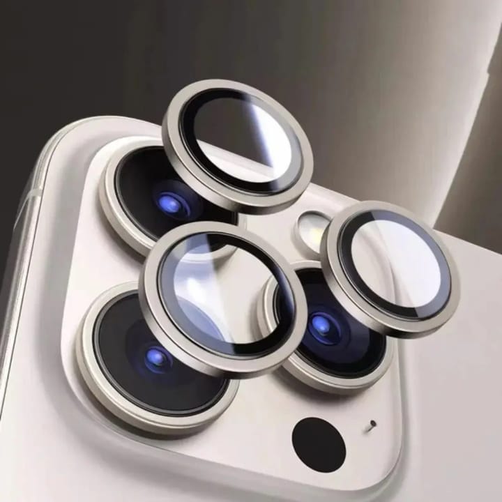 Tempered glass Camera lens Metal ring Protector for iPhone and Samsung, Anti - Scratch, Easy to Install