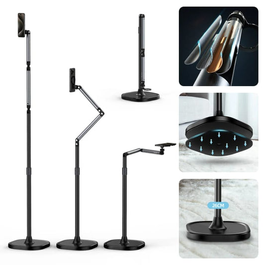 TELESIN Magnetic Phone Tablet Floor stand, Aluminum Alloy phone Holder for Video Recording, Adjustable/Magsafe /Iphone/ Android