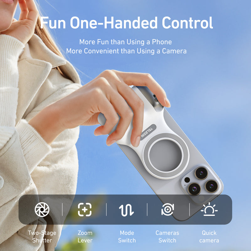 TELESIN Magnetic Grip & Selfie Ring Light Combo Set