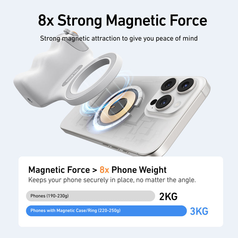 TELESIN Magnetic Grip & Selfie Ring Light Combo Set