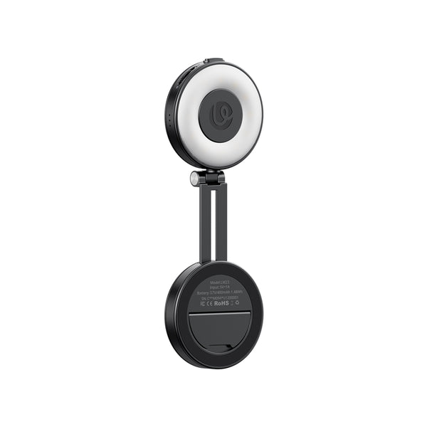 LED Magnetic Selfie Light, Upgraded 360degree with Mirror black