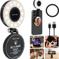 LED Magnetic Selfie Light, Upgraded 360degree with Mirror black