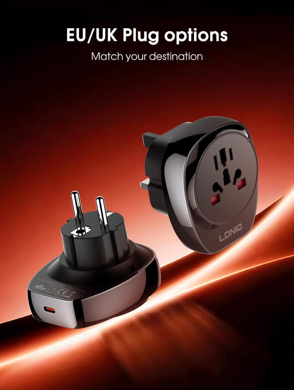 LDNIO Universal Travel Adapter- UK/EU/AU/US