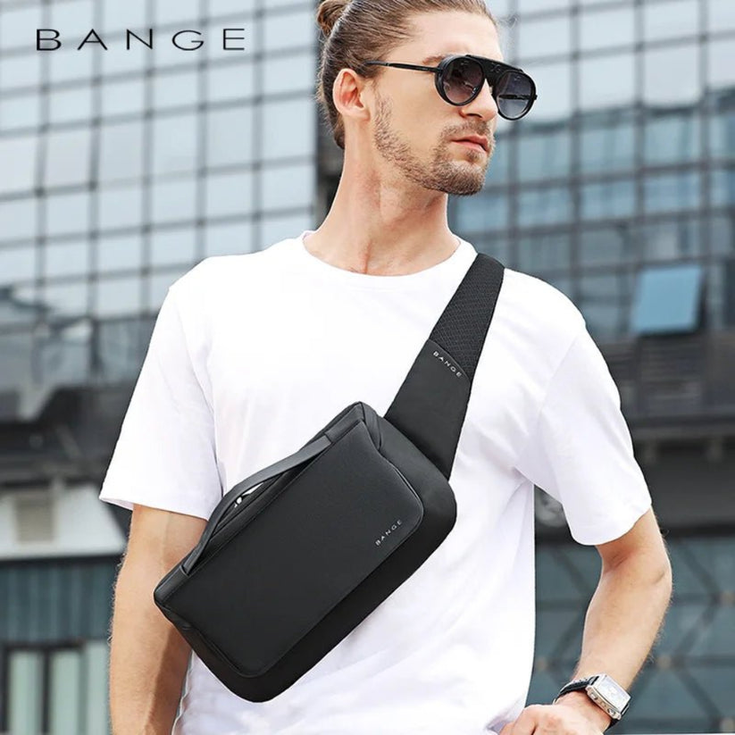 Premium Bange Fonex Water Proof Polyester Sling Bag- Breathable Back panel and Hidden Pockets keep You Comfortable and secure, 9.7inches