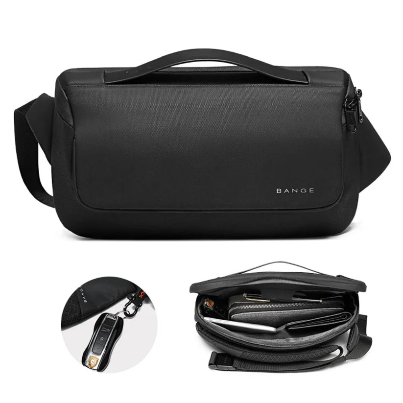 Premium Bange Fonex Water Proof Polyester Sling Bag- Breathable Back panel and Hidden Pockets keep You Comfortable and secure, 9.7inches