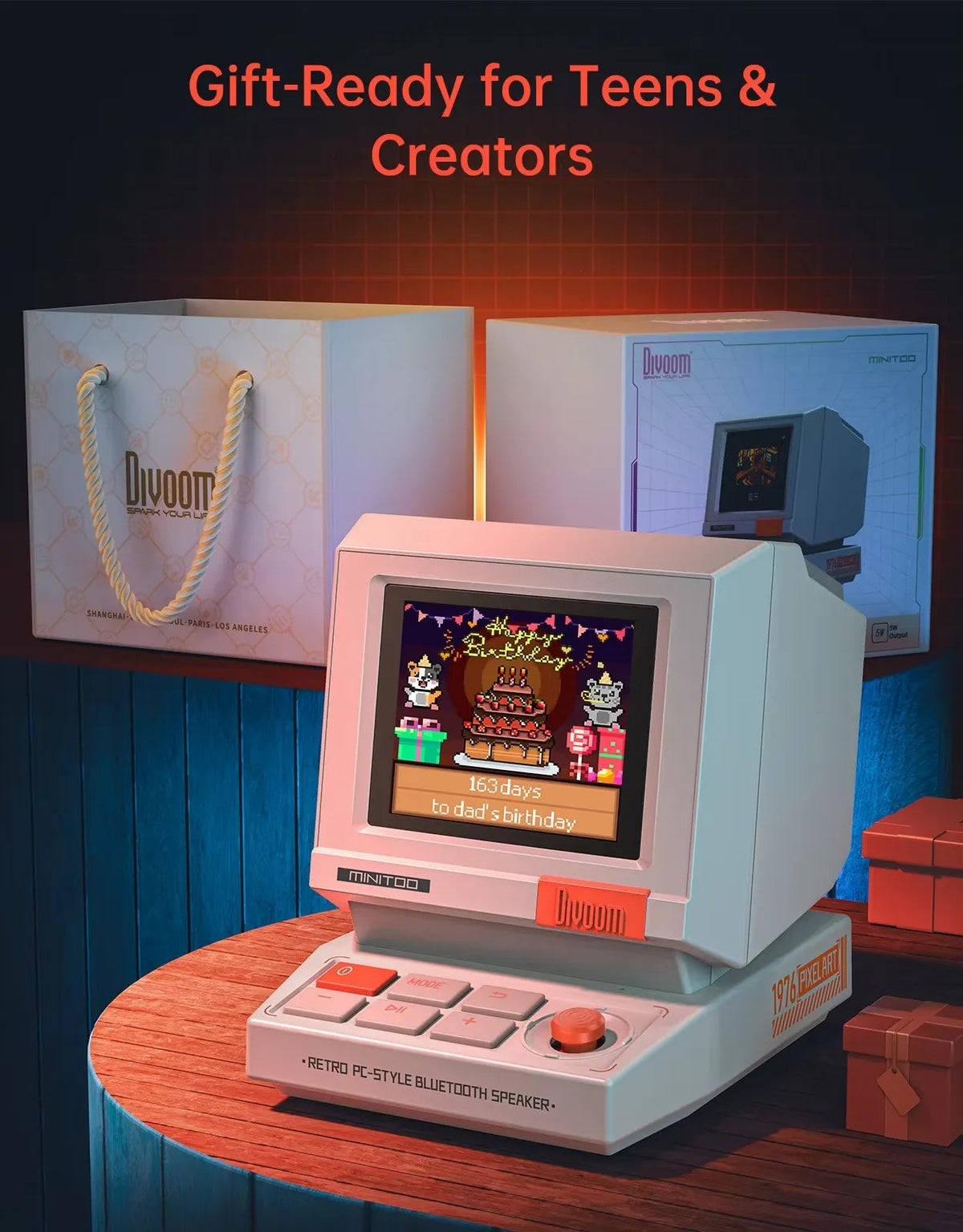 Divoom Mini Retro Pixel Bluetooth Speaker
