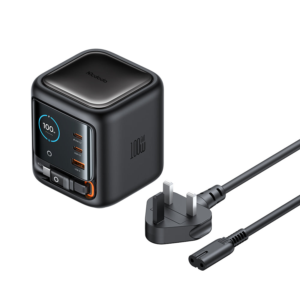 Universal Travel Charger 100W 4Port USB-C Desktop Charger, 2 Type-c & UB A Fast Charging Station With LCD Display