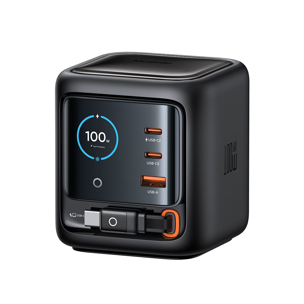 Universal Travel Charger 100W 4Port USB-C Desktop Charger, 2 Type-c & UB A Fast Charging Station With LCD Display