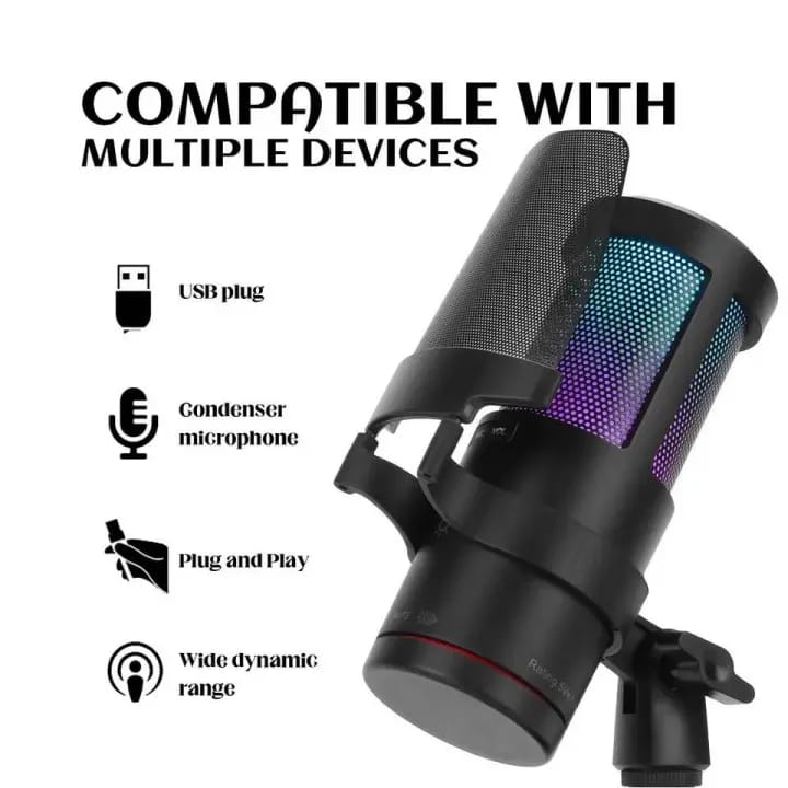 RGB Recording Condenser Microphone kit Used for Computer mobile phone