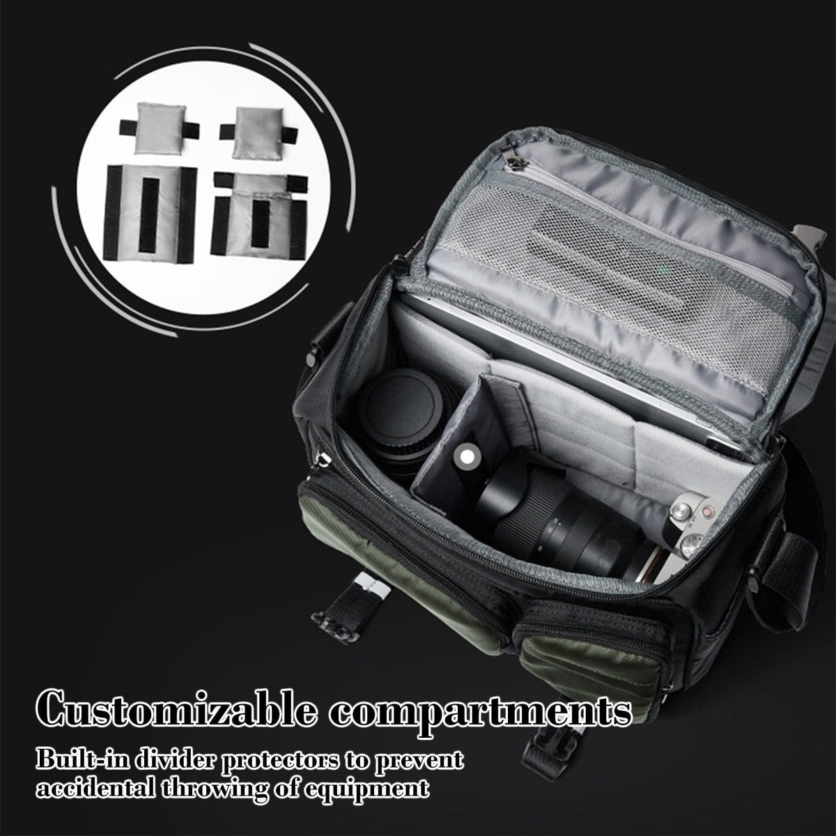 Camera Bag Crossbody Bag Mens Photography Bag Trendy Large Capacity Casual Mailman Bag