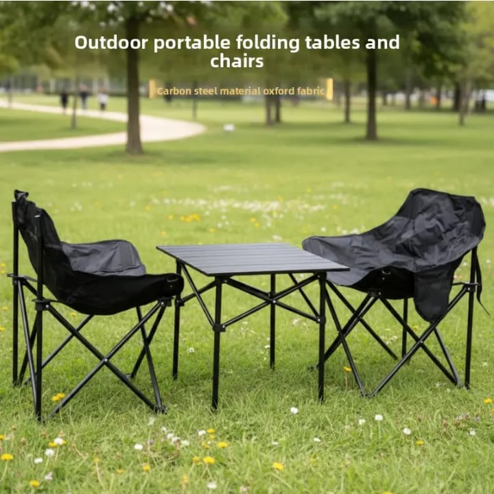 Outdoor Lounge Set – Stylish Table & 2 Chairs for Ultimate Relaxation