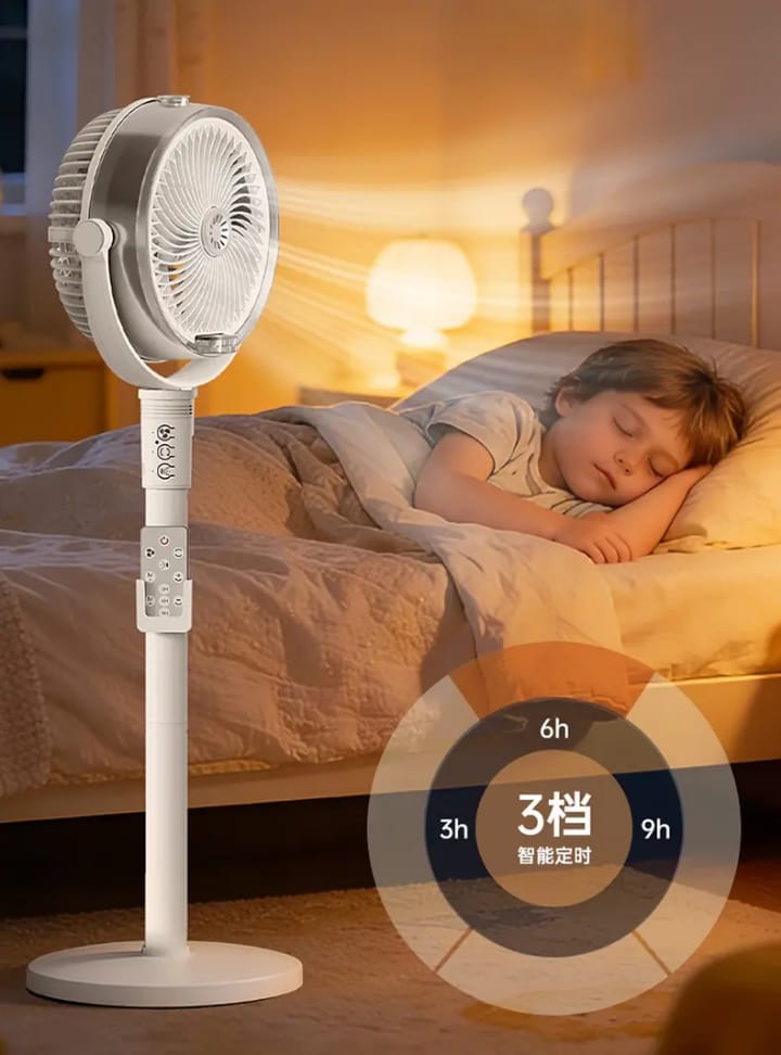 umidification Floor Fan, Portable USB & Battery Operated Rechargeable Mist Fan with Smart Remote Control, 4000mAh Battery, 4 Speed Modes, 150° Swing, Up to 2H Runtime Whit