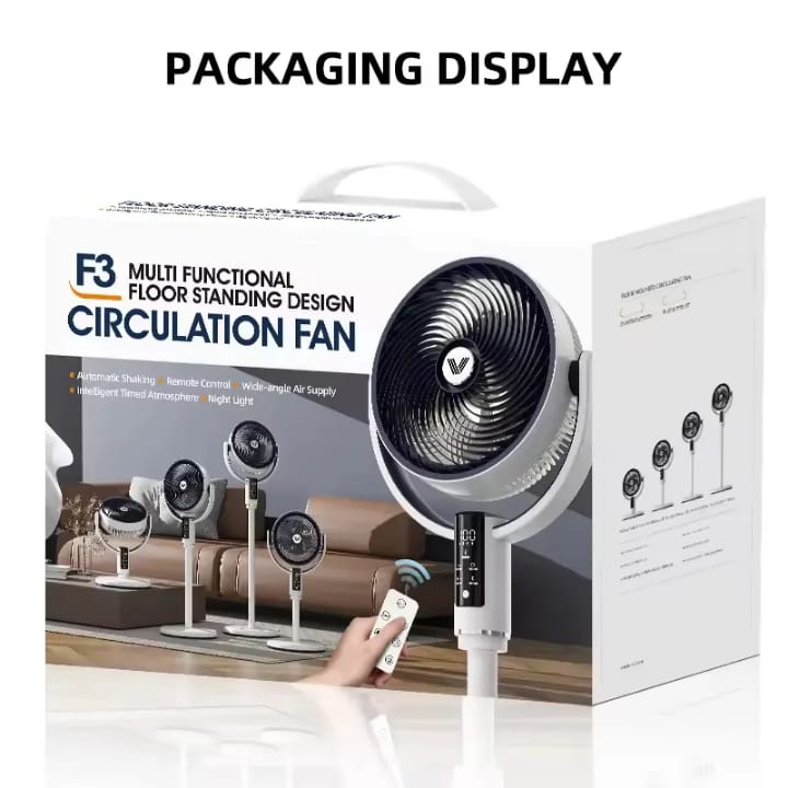 CirculAir 25m 20dB 908CFM High Airflow Floor Fan DC 9 Speed Motor 4 Modes Remote Control Floor Fan