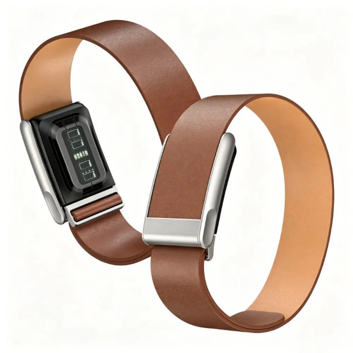 Whoop 5.0MG Slim Fit PU Leather Replacement Strap Band - Stretchable, Stylish Leather band