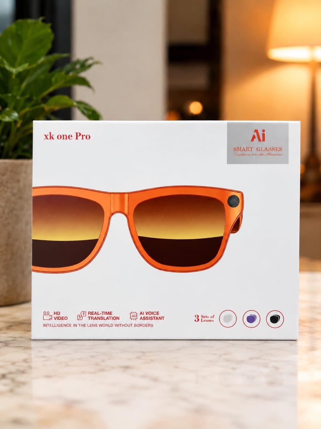 AI Smart Glasses with HD Video Recording, Real-time Language Translation