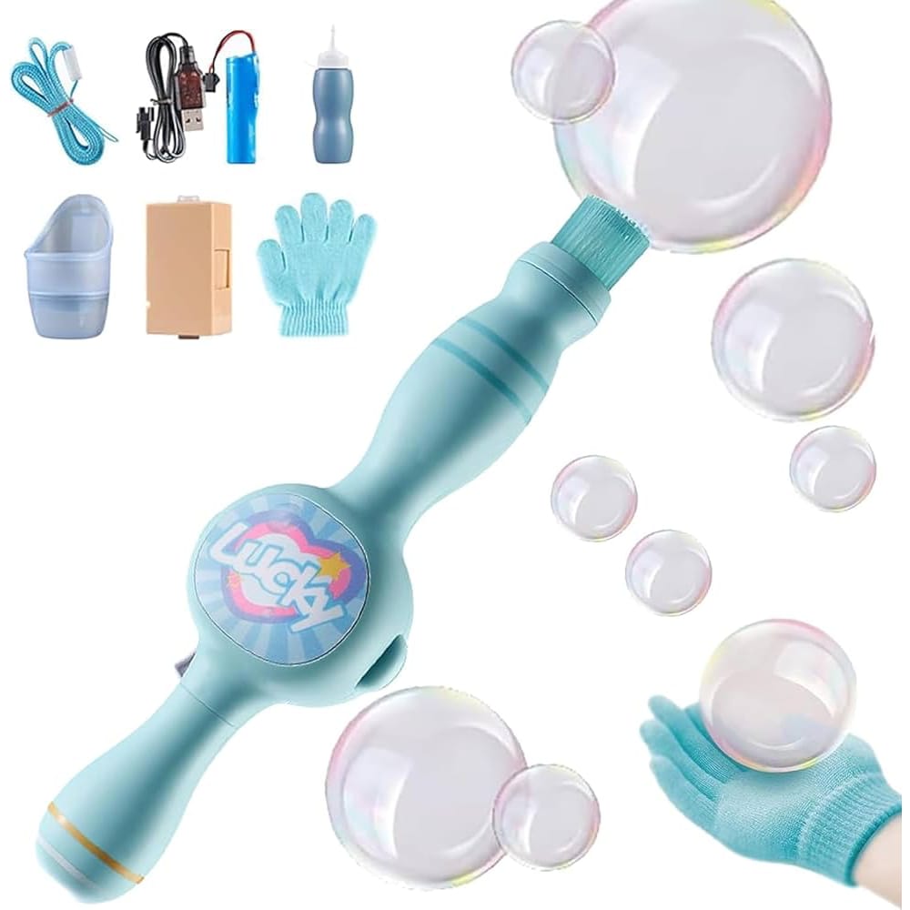 Bubble Machine for Kids, Color Smoke Bubble Fog Wand with Gloves