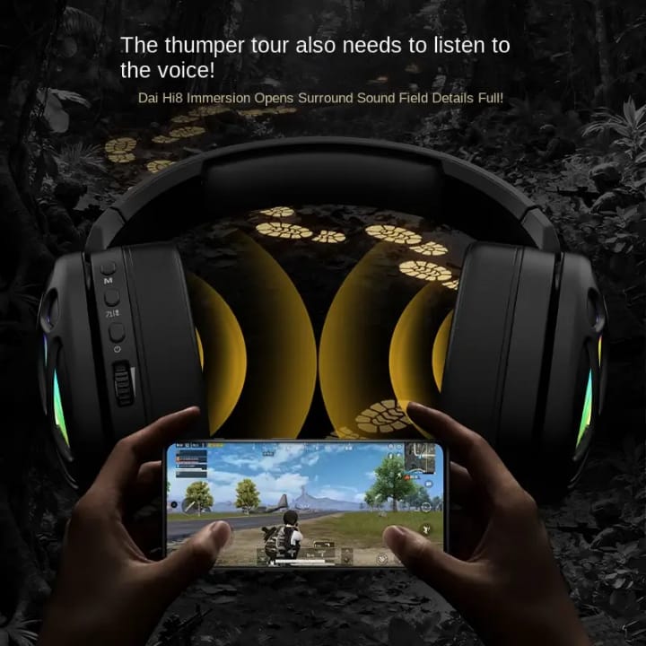 Wireless Bluetooth 2.4G, RGB Gaming Headset, Low Latency, ENC Microphone, Compatible with PC, PS5,Xbox, and Mobile Phones