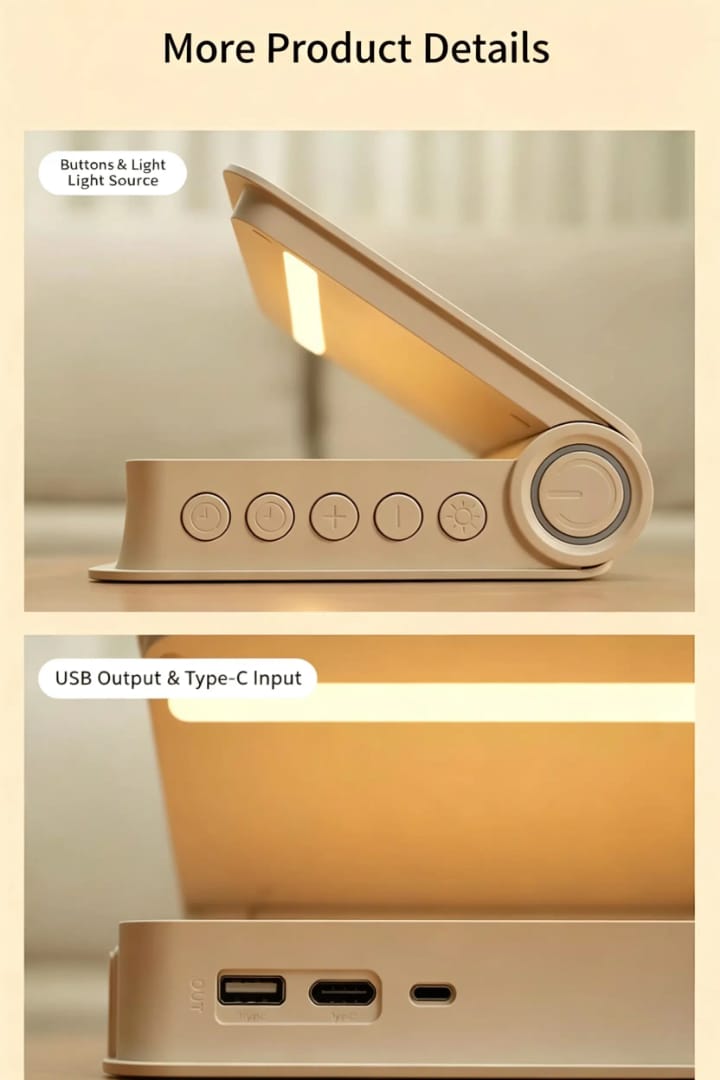 Wireless Charging Book lamp Speaker- Wake-Up Light & Wireless Charging- Apricot Yellow