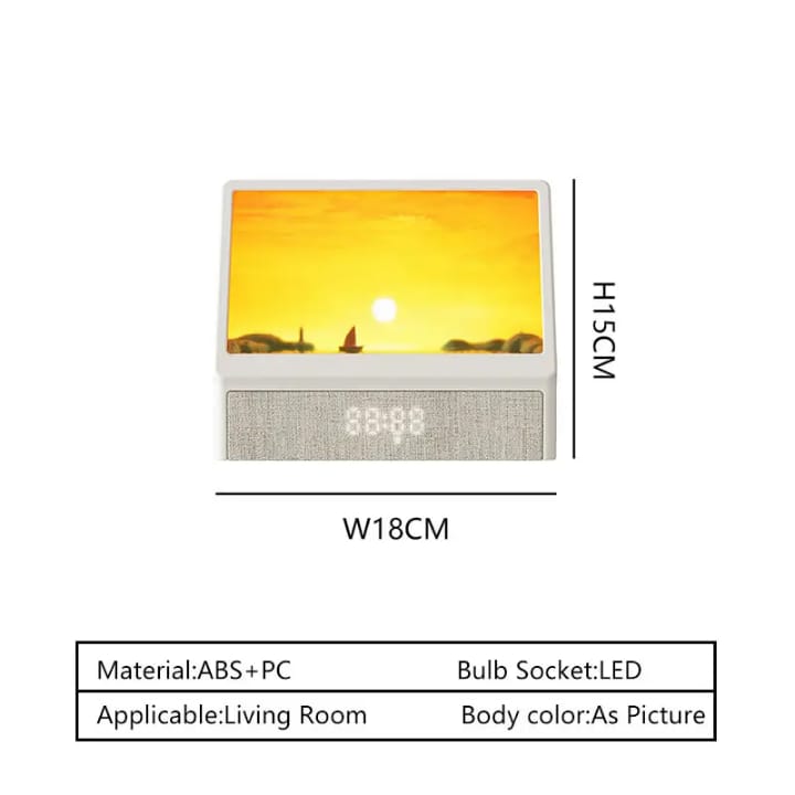 Sunrise Wake-up Light Alarm clock/ Bluetooth Speaker/ Digital Display/12 White Noise Sounds/ 13 Scenes with remote