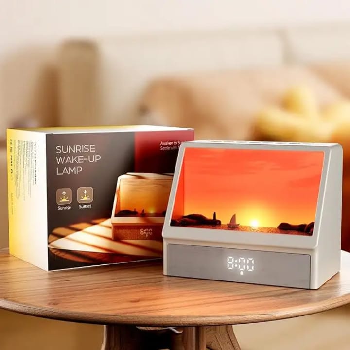 Sunrise Wake-up Light Alarm clock/ Bluetooth Speaker/ Digital Display/12 White Noise Sounds/ 13 Scenes with remote