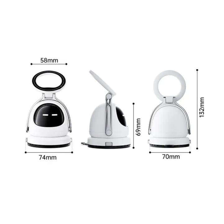 Attractive IC Phone Holder 360 Degree Rotating Cute Robot Phone Stand- Expression Display Desktop Phone stand